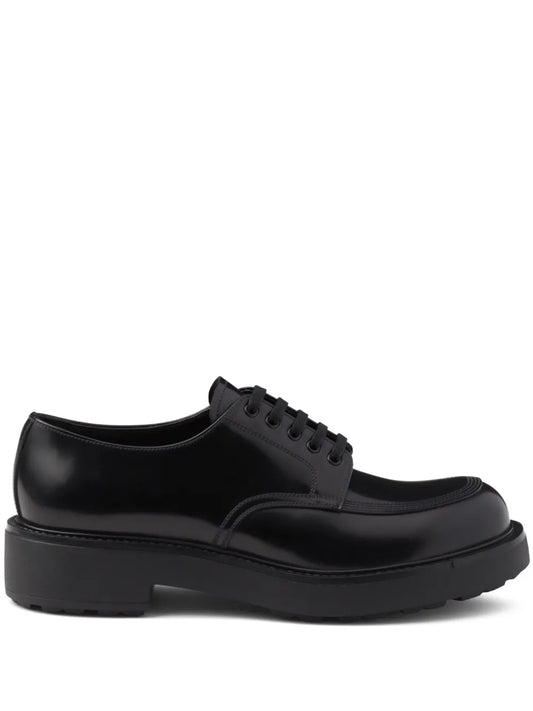Prada brushed leather derby shoes