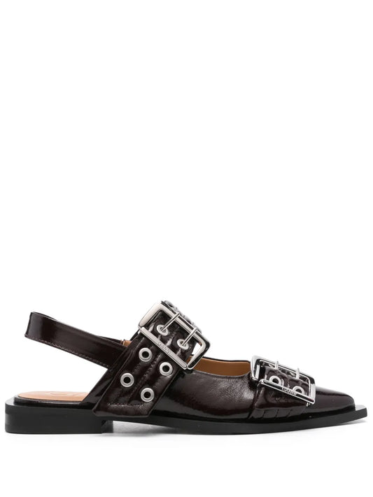 GANNI buckled ballet flats