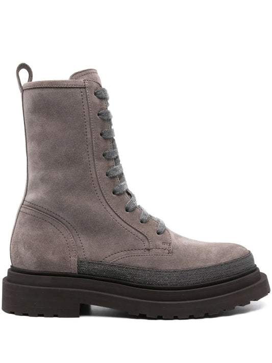 Brunello Cucinelli Monili-detail suede boots