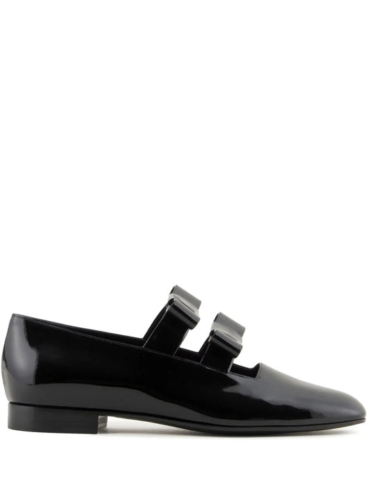 Giorgio Armani leather bow detailing loafers