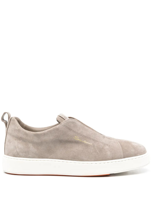 Santoni slip-on suede sneakers