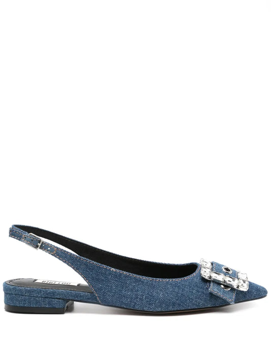 Bibi Lou Mia denim ballerina shoes