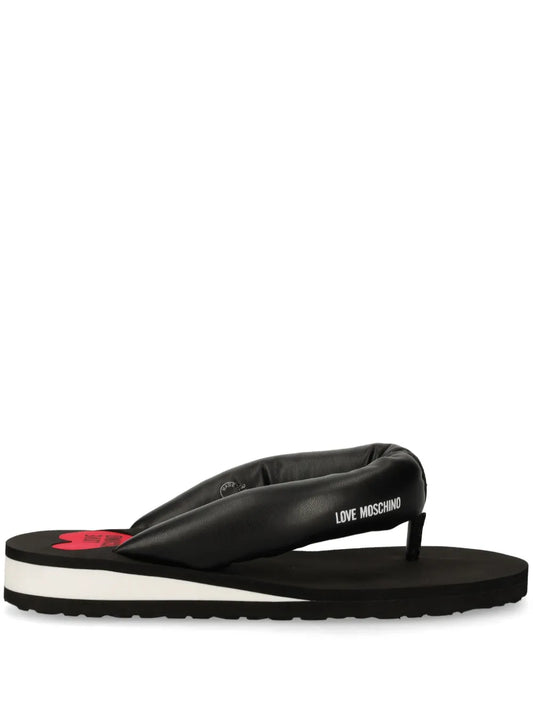 Love Moschino logo-print flip flops
