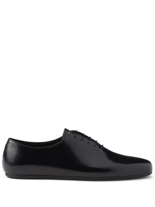 Prada brushed-leather lace-up shoes