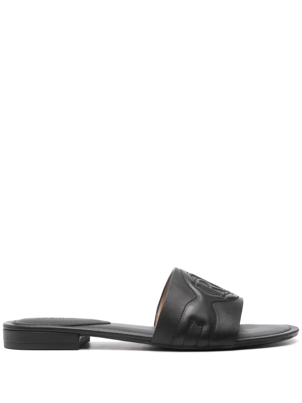 Lauren Ralph Lauren logo-embossed leather slides