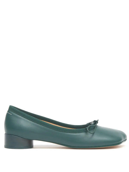 MM6 Maison Margiela Anatomic bow-detail leather ballerinas