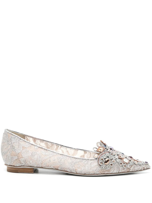 René Caovilla Cinderella crystal ballerina shoes