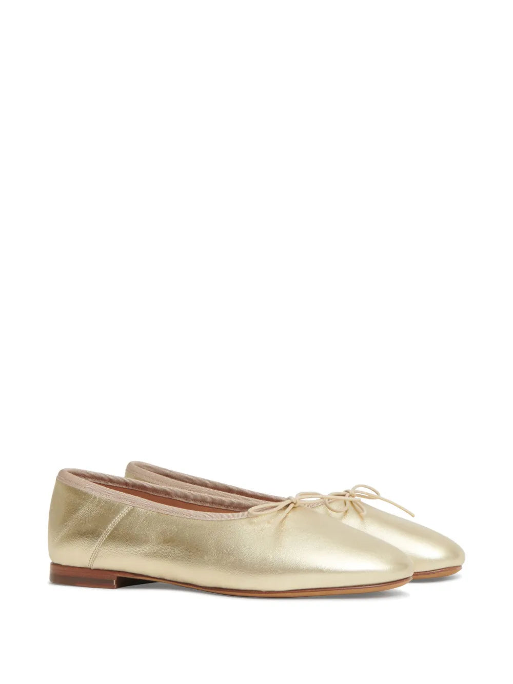Mansur Gavriel bow-detail metallic-effect ballerina shoes