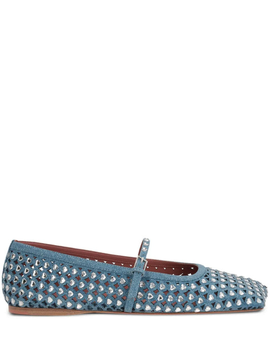 Amina Muaddi Anne embellished ballerina shoes