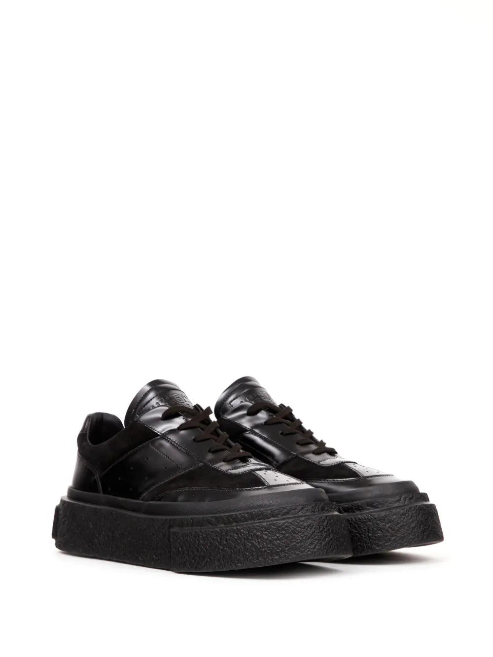 MM6 Maison Margiela panelled patent leather sneakers