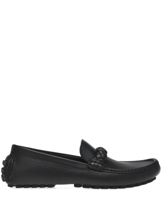 Gianvito Rossi braid-embellished leather loafers