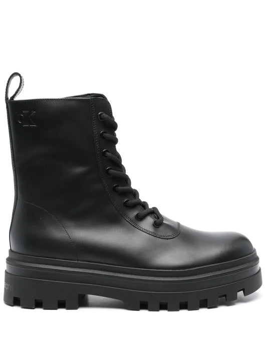 Calvin Klein Jeans lug-sole leather boots