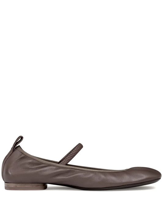 LEMAIRE square-toe leather ballerina shoes