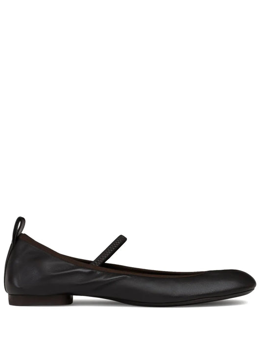 LEMAIRE square-toe leather ballerina shoes