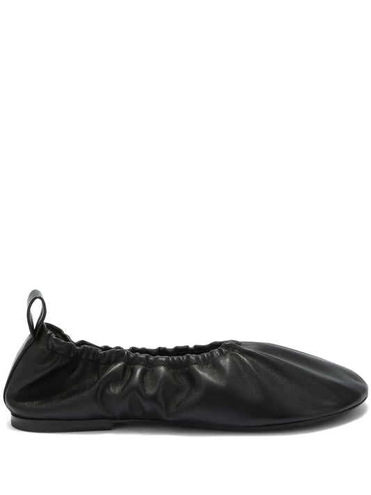 Jil Sander gathered-detail leather ballerina shoes