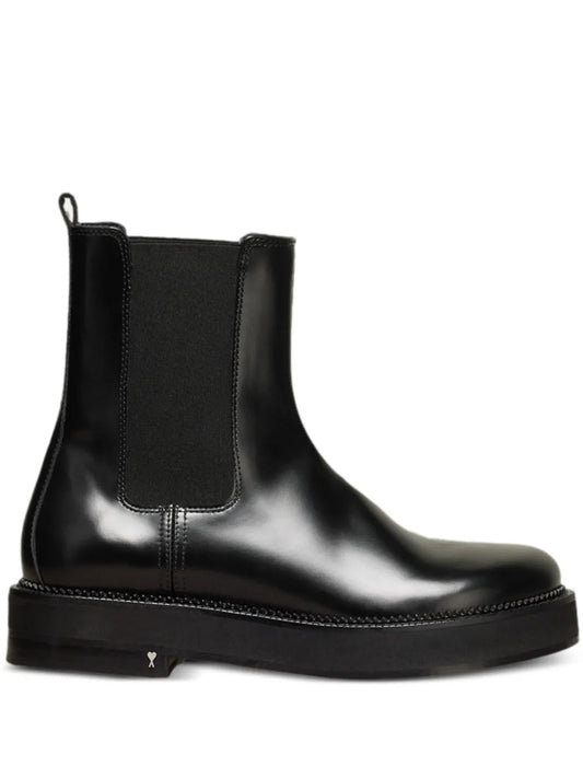 AMI Paris aymmetric-toe leather ankle boots 