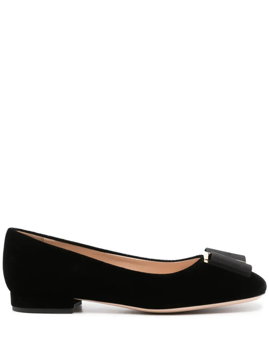 TOM FORD bow-detail velvet ballerina shoes