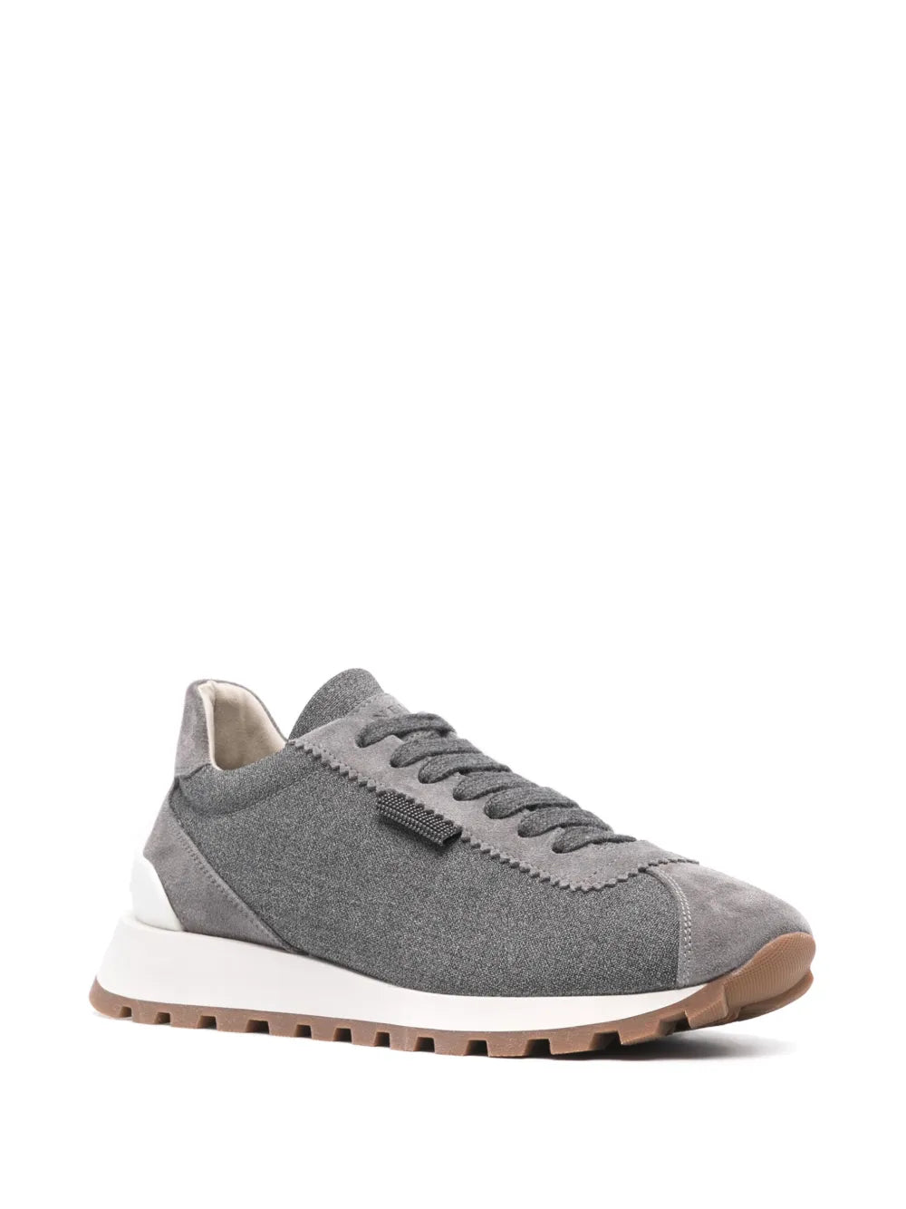 Brunello Cucinelli suede-panel wool sneakers