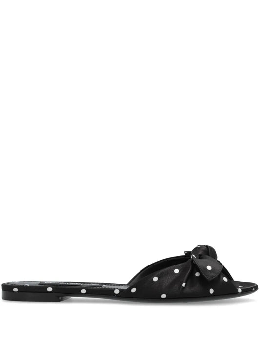 Dolce & Gabbana polka dot-print satin slides