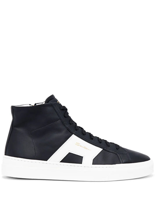 Santoni logo-lettering high-top sneakers