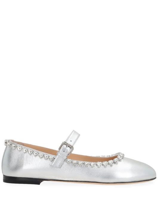 MACH & MACH Audrey crystal-embellished ballet pumps