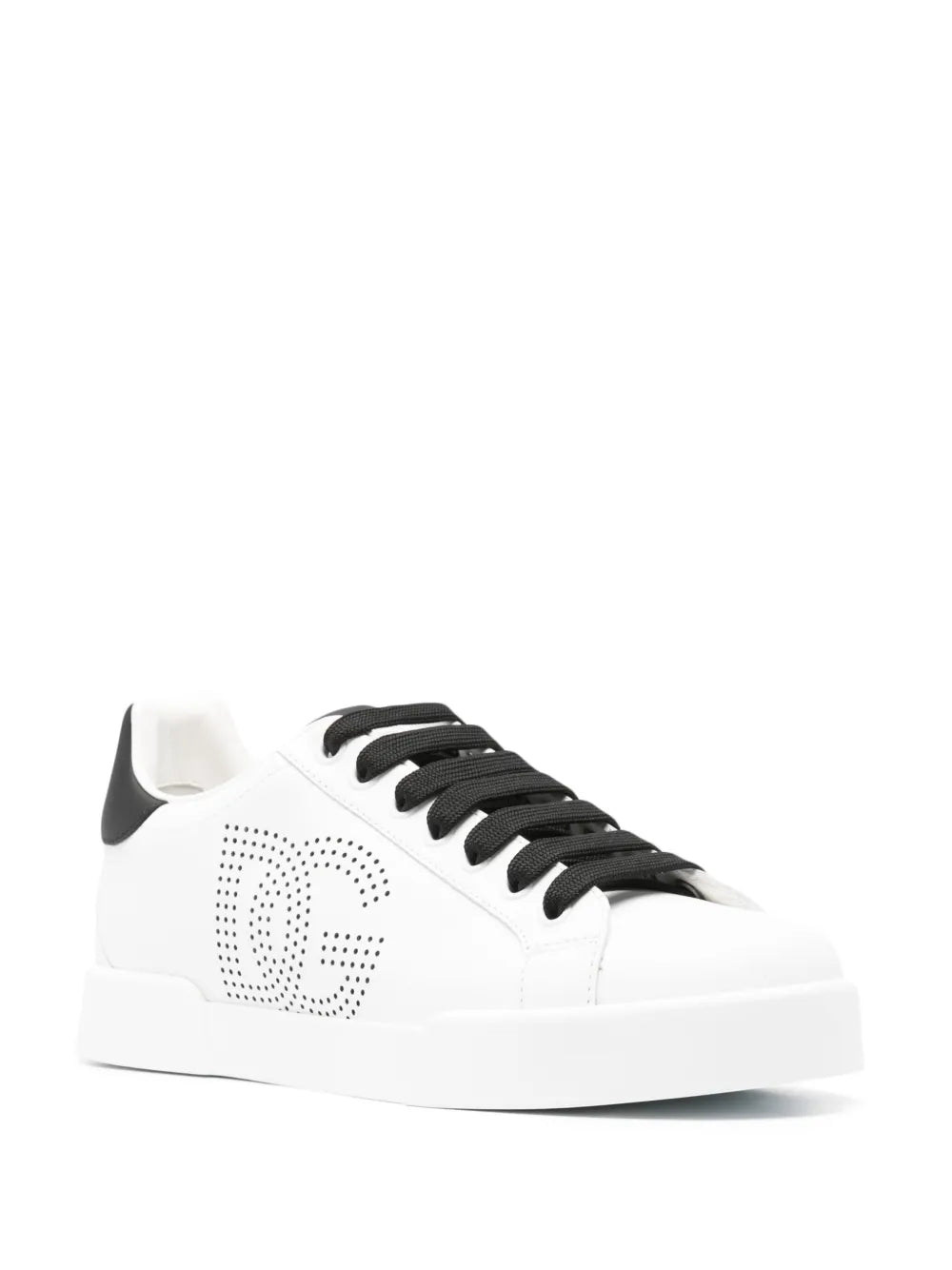 Dolce & Gabbana Portofino perforated-logo leather sneakers
