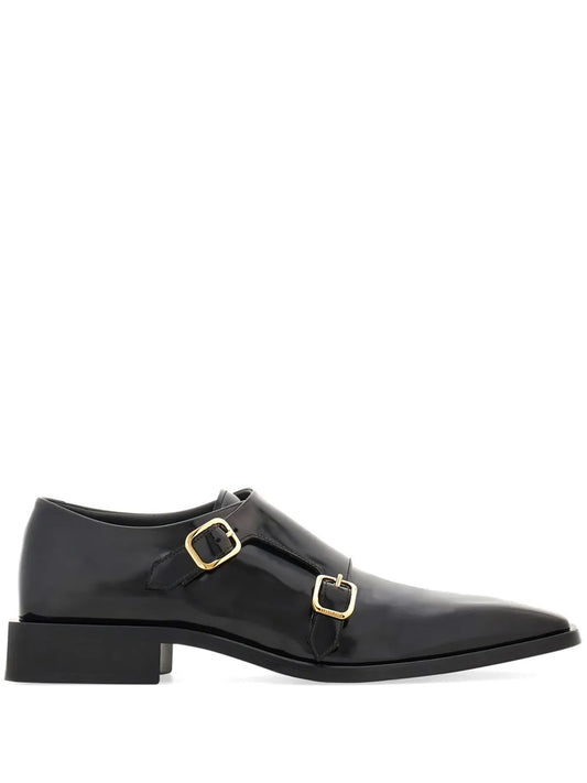 Ferragamo buckle leather loafers
