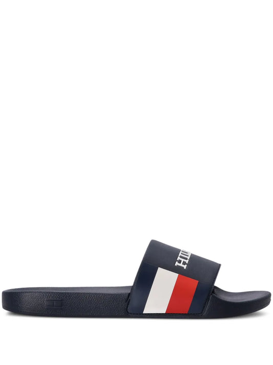 Tommy Hilfiger striped pool slides 