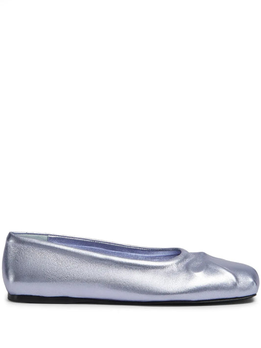 Marni Little Bow metallic ballerina shoes