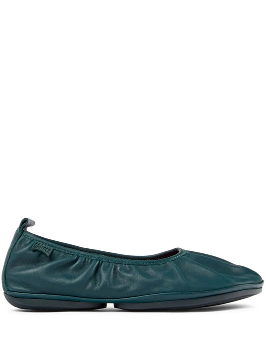 Camper Right Nina ruched-detail leather ballerinas 