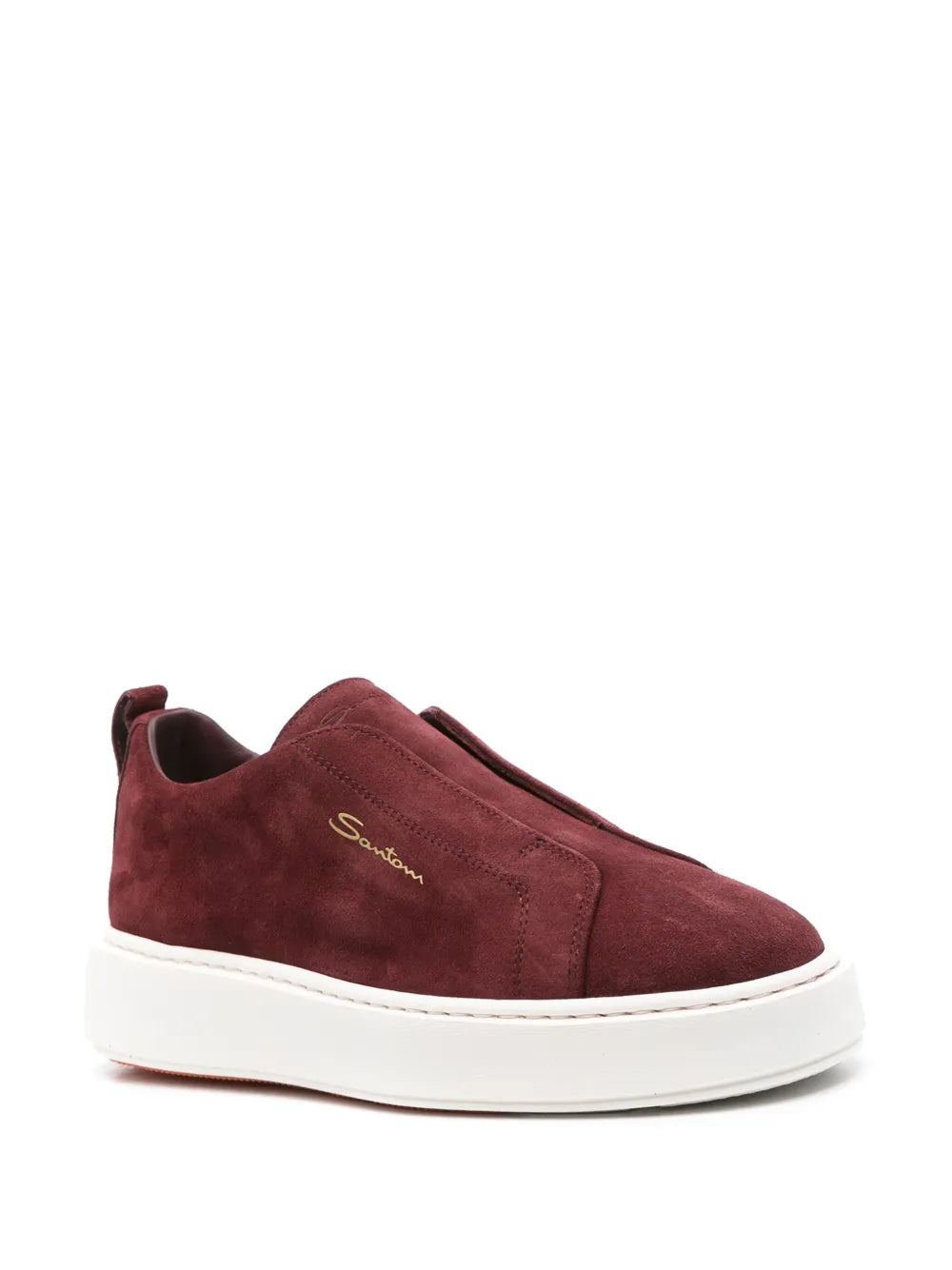Santoni suede slip-on sneaker
