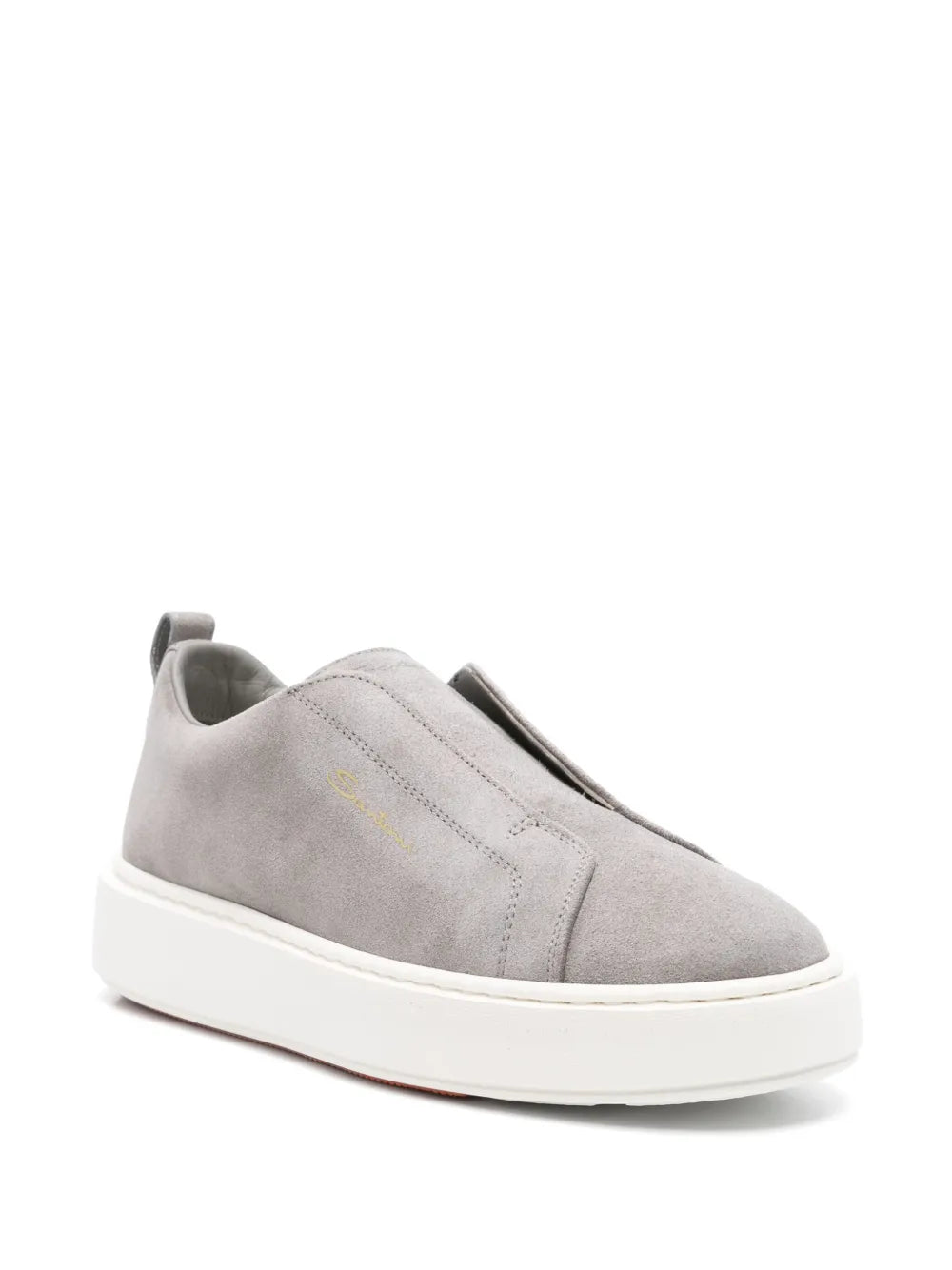 Santoni suede slip-on sneakers