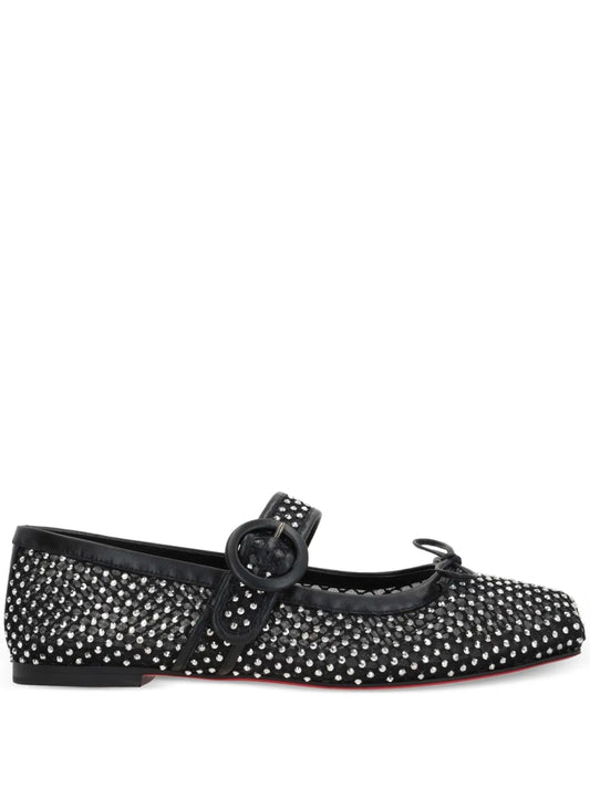 Christian Louboutin Mamastrapitina crystal-embellished ballerina shoes