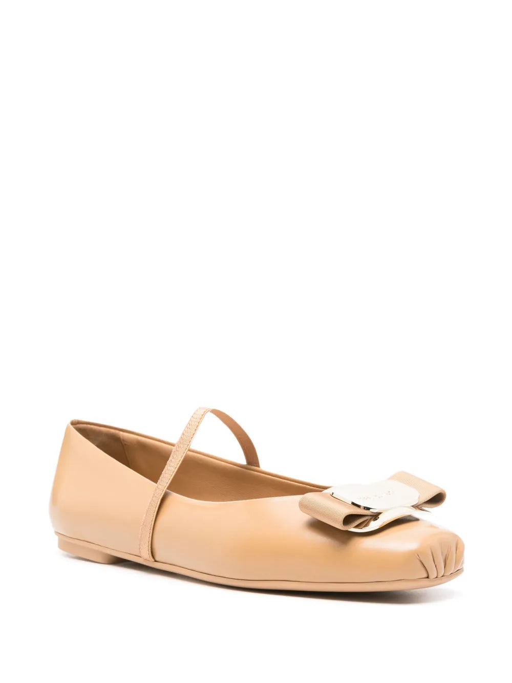 Ferragamo Zina leather ballerina shoes