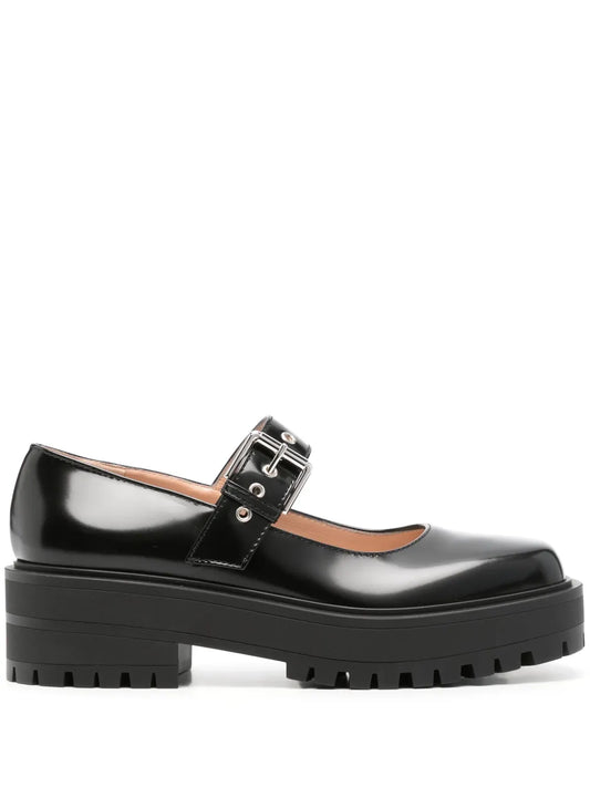 Gianvito Rossi buckle-fastening leather loafers