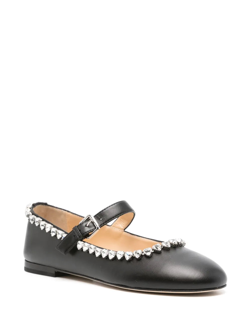 MACH & MACH crystal-detailed leather ballerinas