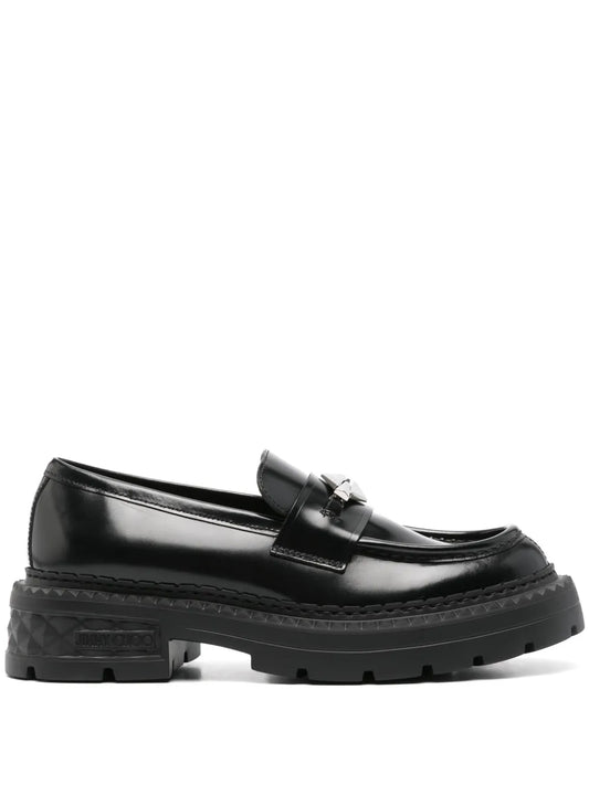 Jimmy Choo Marlow Diamond leather loafers