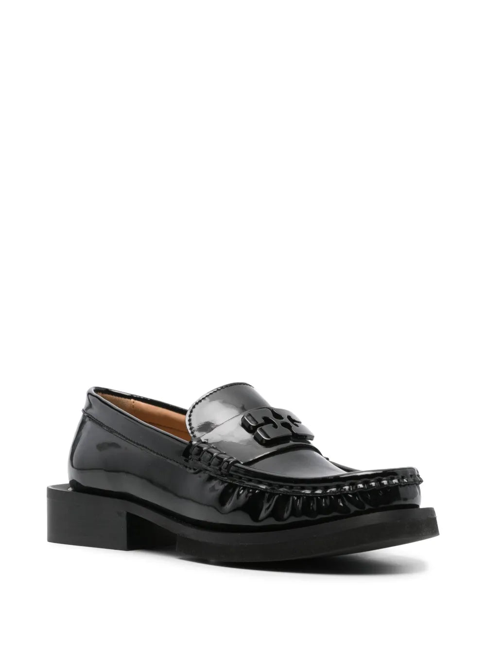 GANNI logo-plaque loafers