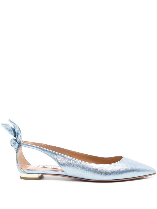 Aquazzura Bow Tie leather ballerinas