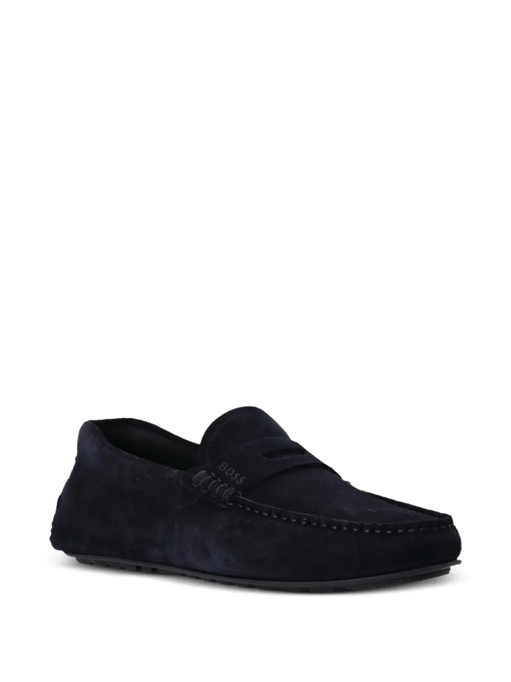 BOSS penny-slot suede boat shoes
