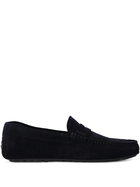BOSS penny-slot suede boat shoes