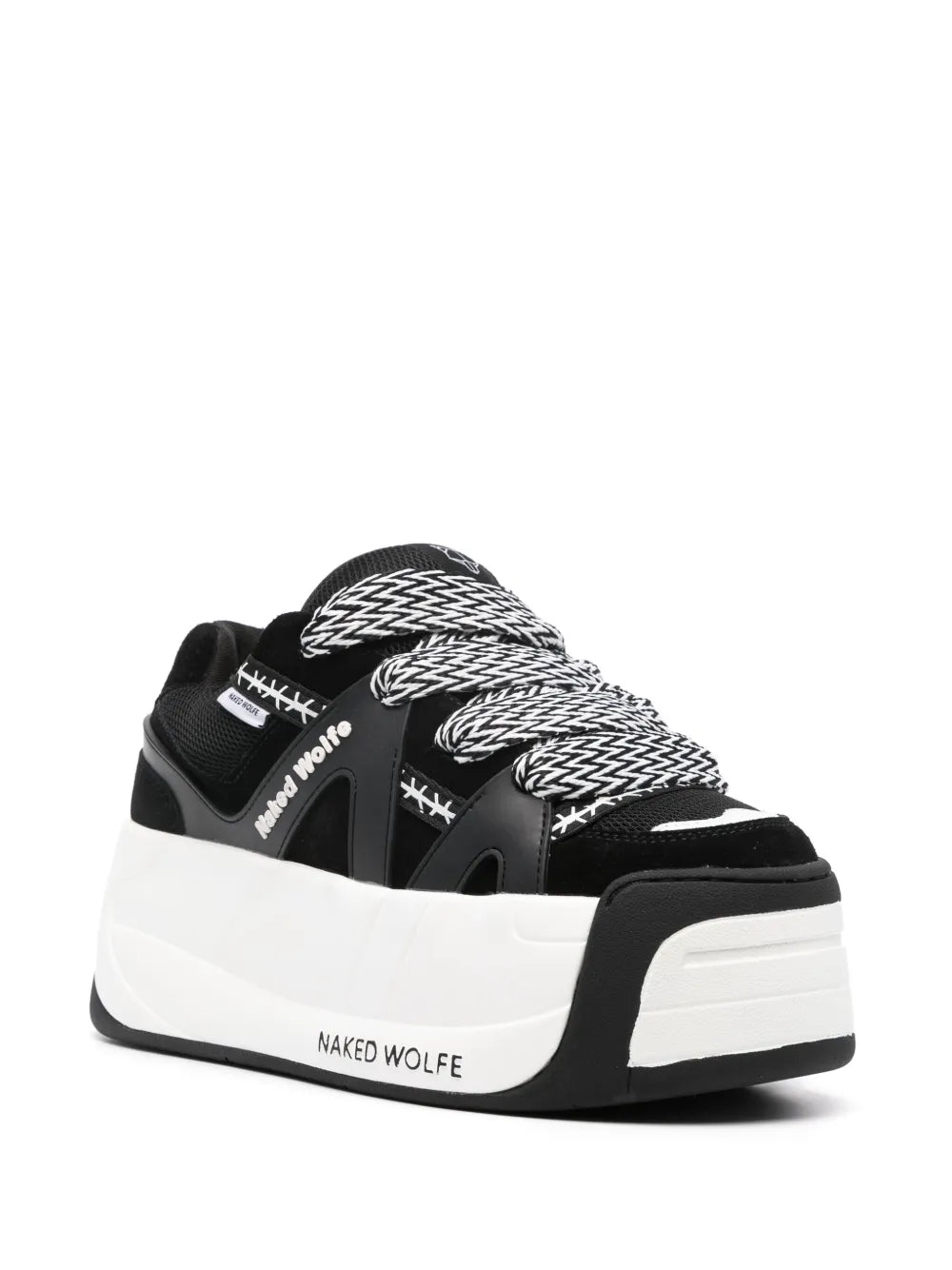 NAKED WOLFE Sliders leather platform sneakers