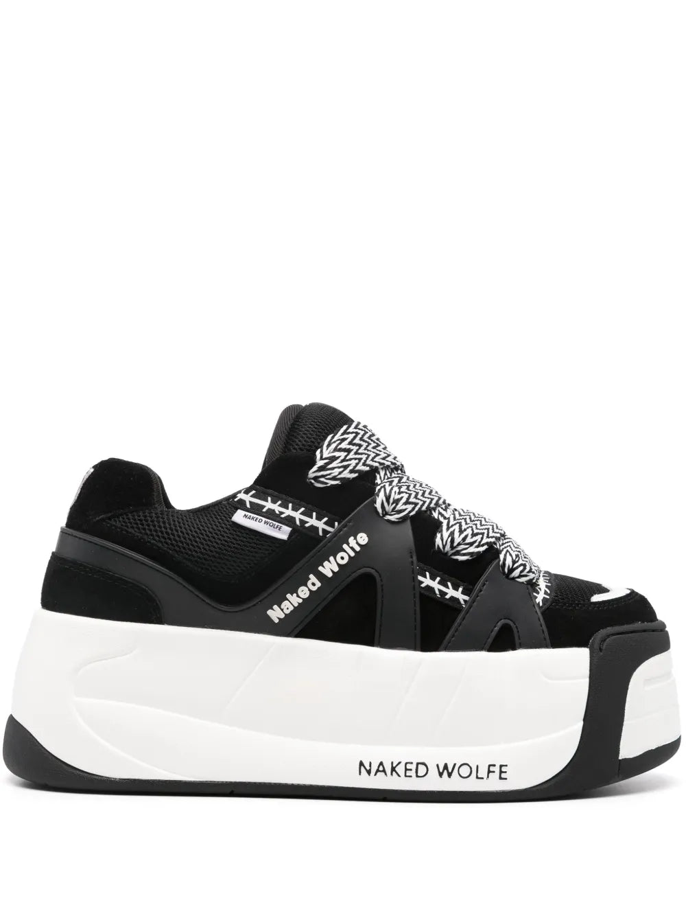 NAKED WOLFE Sliders leather platform sneakers