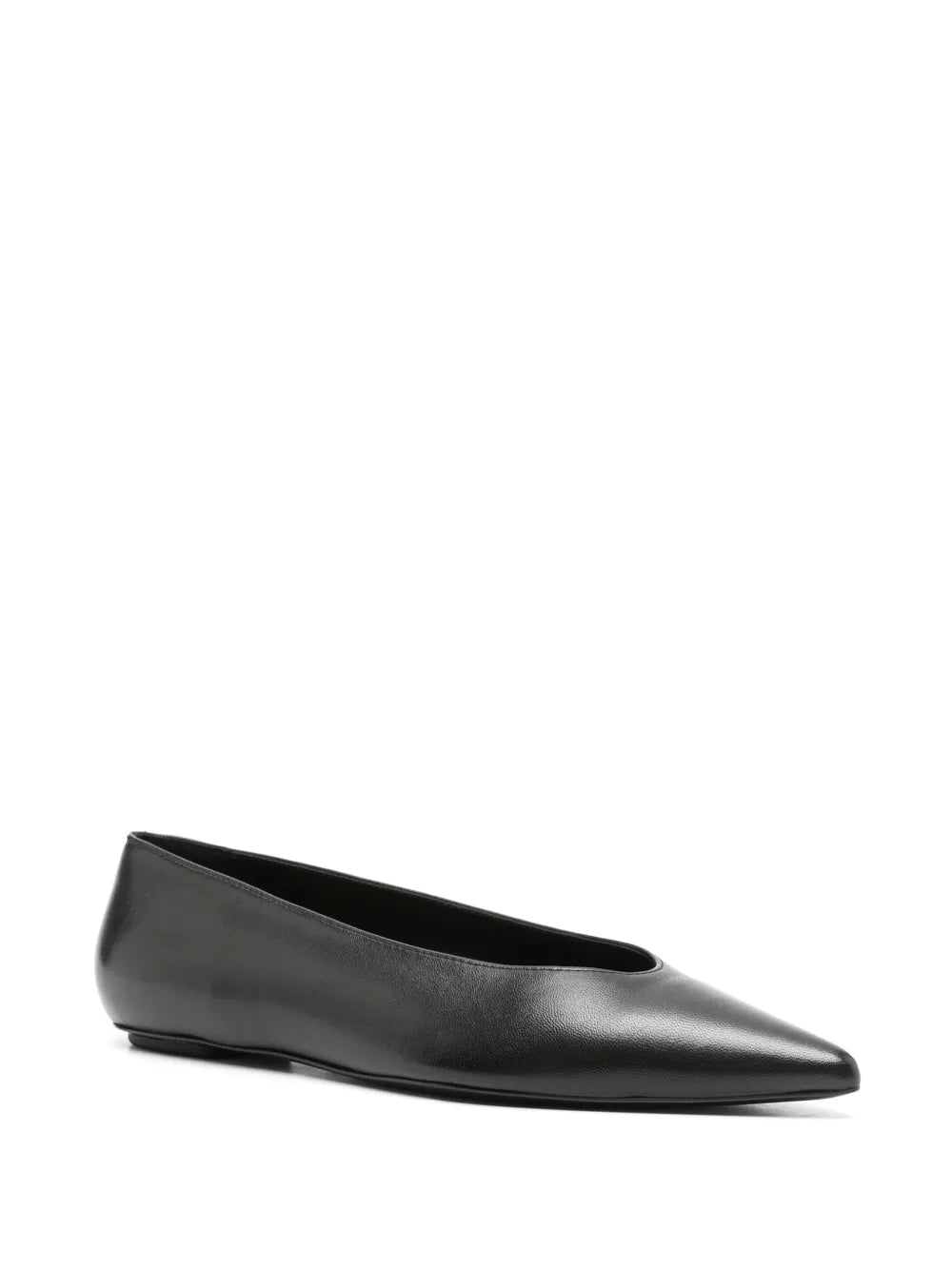 Stuart Weitzman pointed-toe leather ballerinas