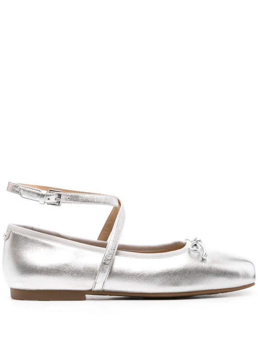 Michael Michael Kors metallic square-toe ballerina shoes