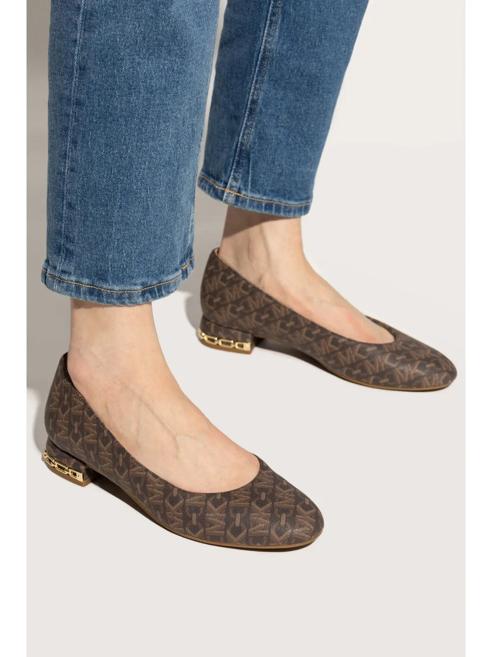 Michael Kors logo-print ballerina shoes 