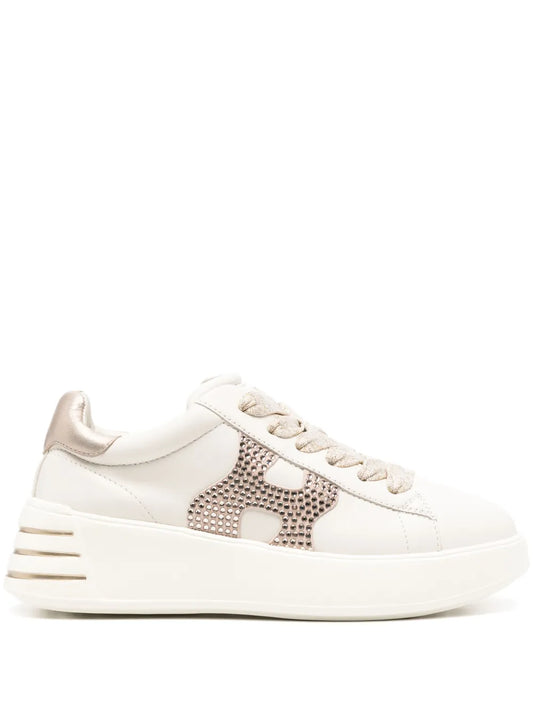 Hogan crystal-embellished leather sneakers