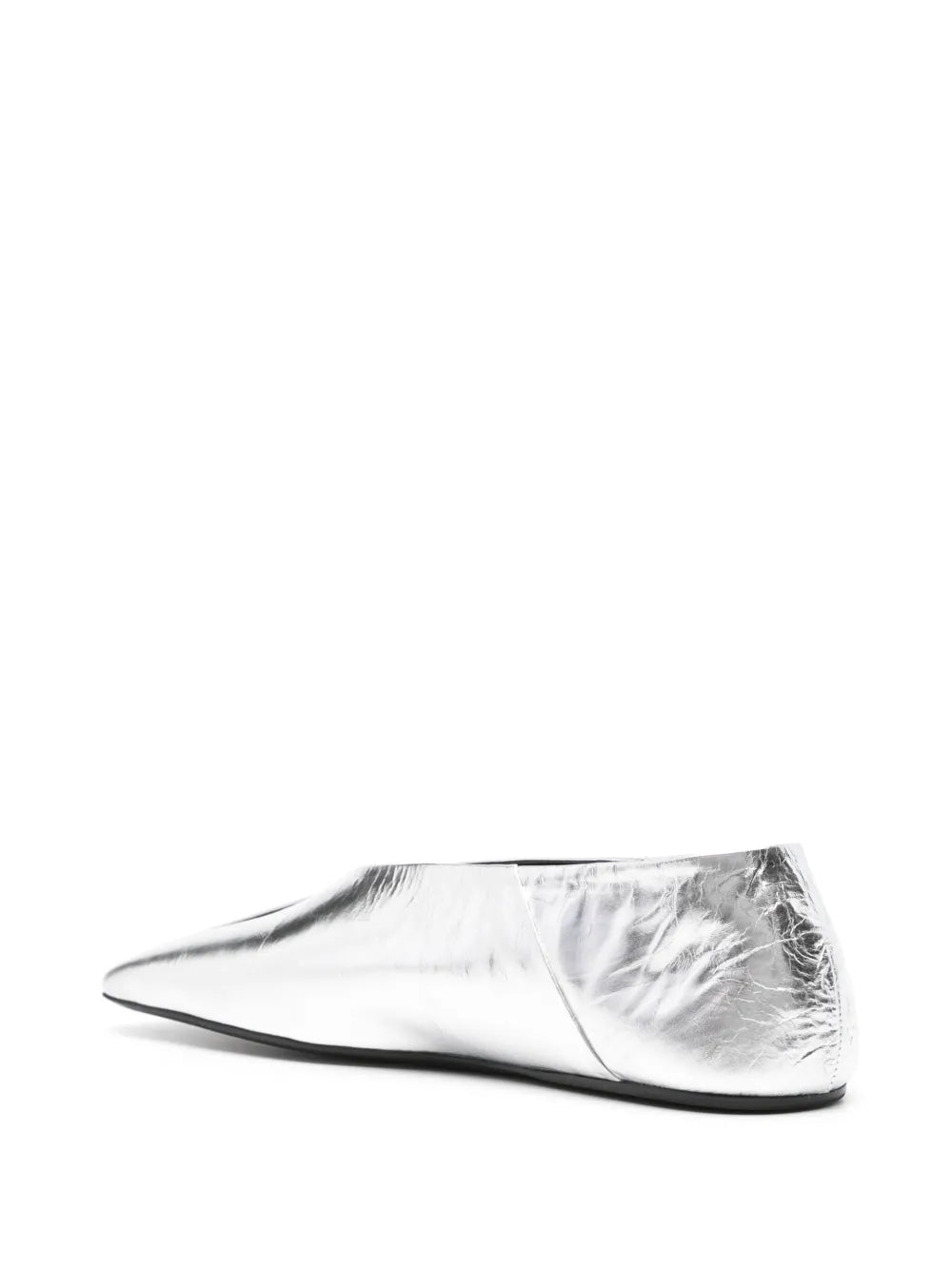 Jil Sander metallic leather ballerina shoes