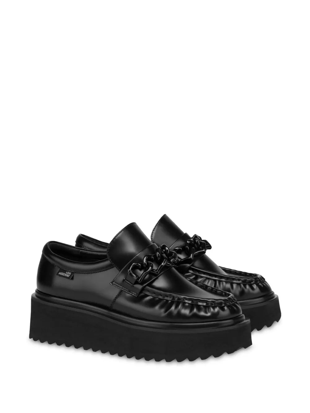 Love Moschino chain link-detail flatform loafers 