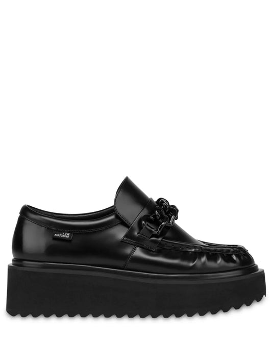 Love Moschino chain link-detail flatform loafers 